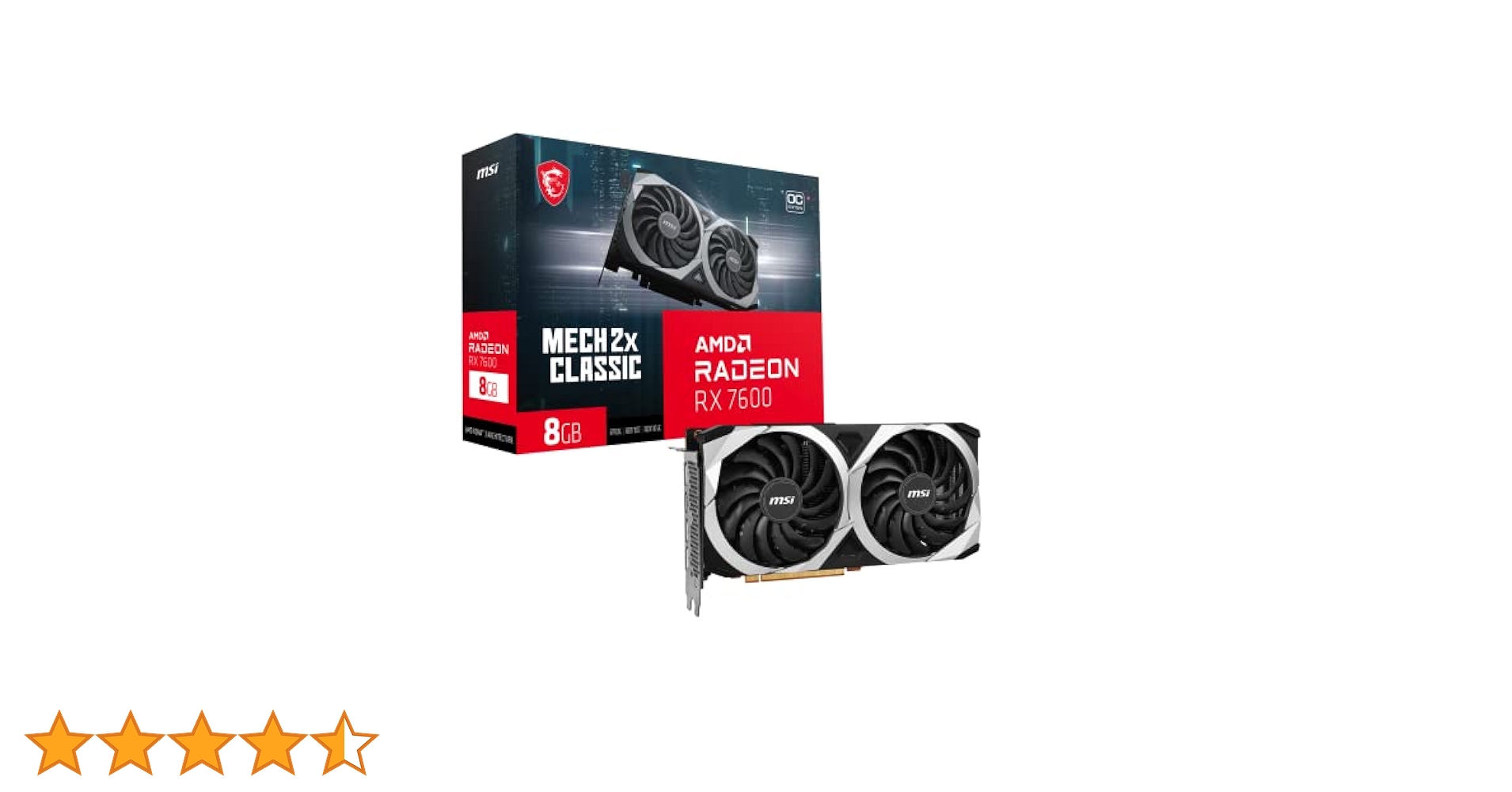 Amazon | MSI Radeon RX 7600 MECH 2X CLASSIC 8G OC